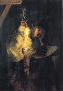 REMBRANDT Harmenszoon van Rijn Self-Portrait with a Dead Bittern Germany oil painting reproduction